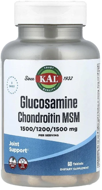 KAL 글루코사민 콘드로이틴 MSM 나트륨무함유 콘드로이친 식이유황 타블렛 90정 - 쿠팡