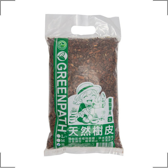 GreenPath 樹皮 3L【L號】| 松樹皮 舖面 造景 蘭花 多肉植物 天然栽培介質, 1件, 3L
