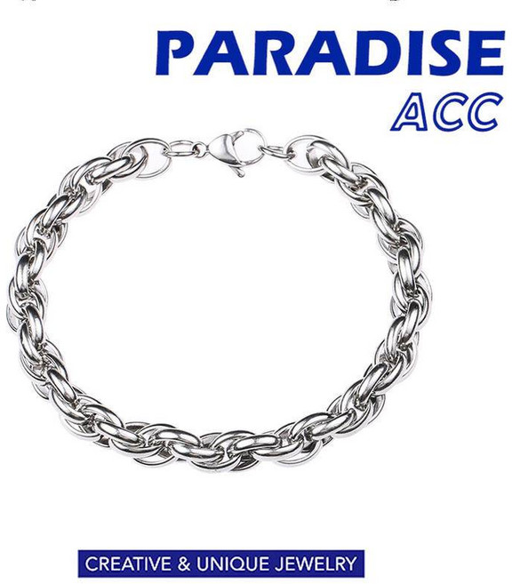PARADISE 手鏈 復古手工編織麻花手飾 316L鈦鋼 不過敏不掉色醫療鋼