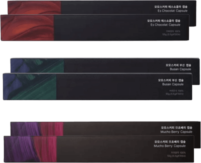 모모스커피 캡슐 3종세트 에스쇼콜라 부산 므쵸베리 (각20개), 5.5g, 60개, 60개입