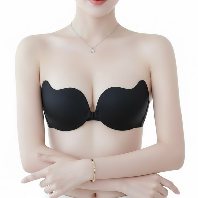 진우 후크 누드브라 수영복 오프숄더 실리콘 고정 접착브라 1+1