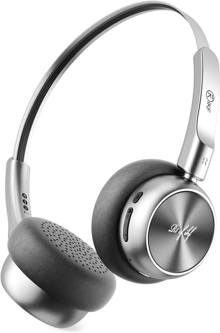 iKF R1 무선 블루투스 헤드폰 레트로 클래식 경량 헤드셋 내장 마이크 60시간 재생 듀얼 디바이스 연결 저지연 앱 커스터마이징 80년대 90년대 OOTD 블랙, Black