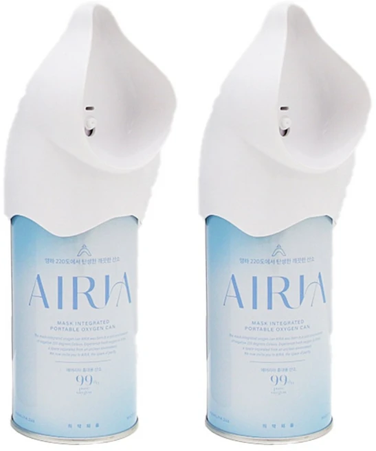 에어리아 휴대용 산소캔 420ml 2개 의약외품 산소통 가정용 산소호흡기 - 쿠팡