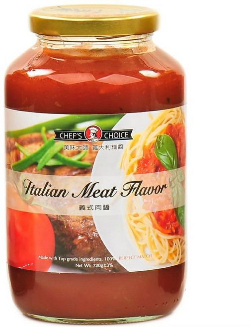 美味大師 義大利麵醬 720g (義式肉醬/番茄原味/田園蔬菜), 1個, 義式肉醬720g