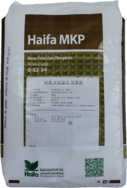 하이파 MKP 인산칼륨 52-34 양액용 수용성비료 고인산 비대용 가리비료, 1개, 25kg