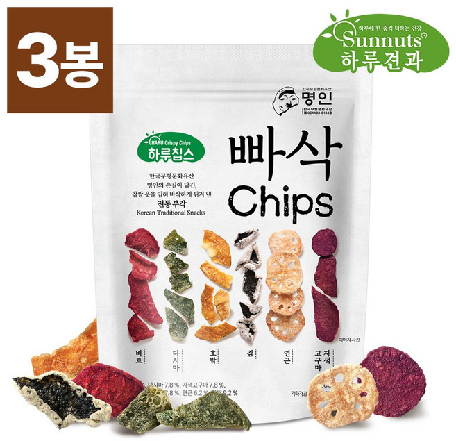 빠삭칩부각 200g 7가지맛 묶음상품, 3개