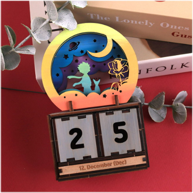 어린왕자 탁상용 만년달력 만들기 우드 DIY 조립키트, 단품, 단품
