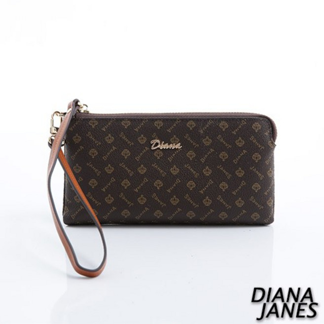 Diana Janes 經典LOGO 牛皮 手拿包