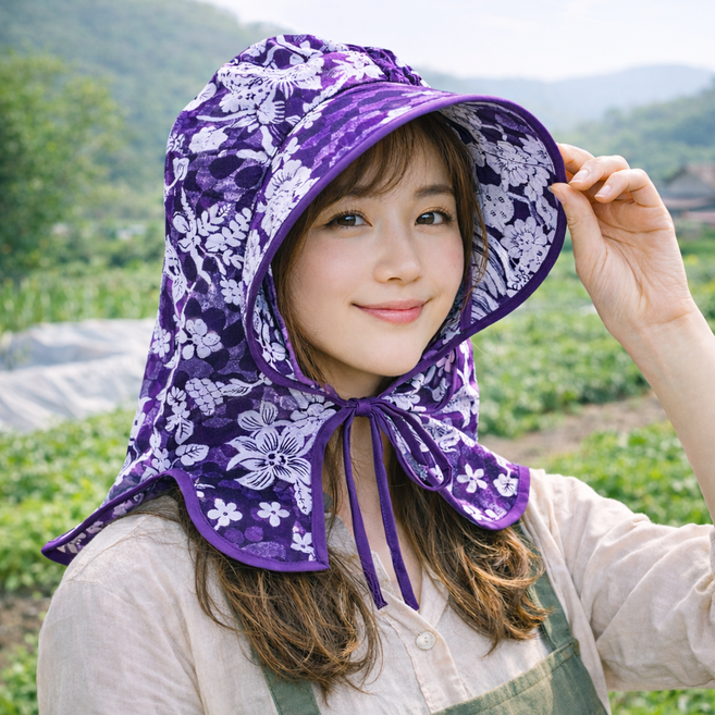 자외선차단 농사모자 여성 햇빛가리개 모자 넥커버 등산 낚시 작업모자 증정품 쿨토시+1