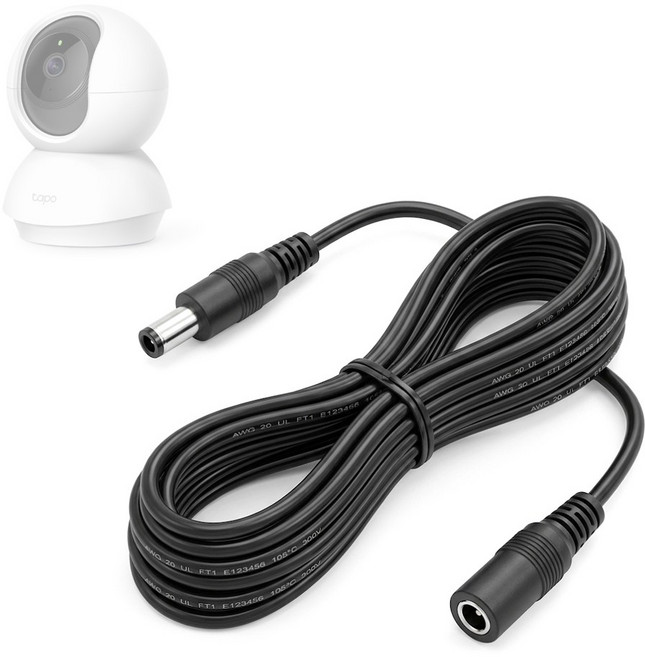 호환 티피링크 Tapo C200 C210 C225 C320WS 홈캠 CCTV 전원 연장선 어댑터 롱케이블, 5m, 1개