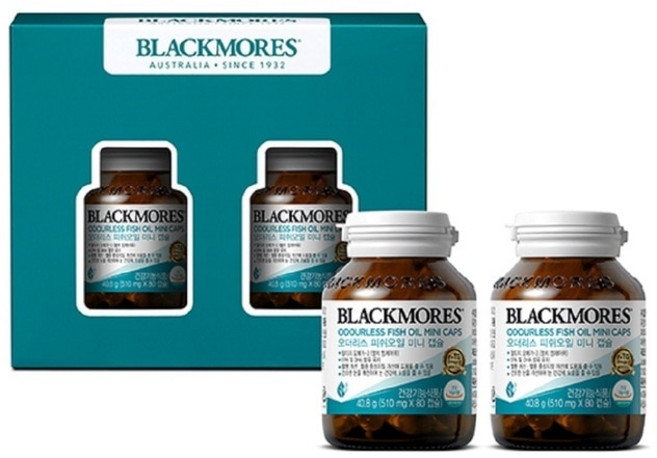 블랙모어스 오더리스 피쉬오일 미니캡슐 510mg x 160캡슐 박스포장 오일추출, 160회분, 1세트