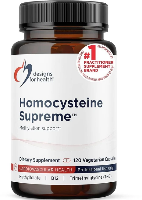 호모시스테인 슈프림 디자인 - 뇌 지원 및 한 염증 반응을 위한 리보플라빈 B6 B12 엽산 L-세린 TMG를 함유한 비타민 B의 메틸화 멀티비타민 (120캡), 120 Count (Pack of 1) - 쿠팡