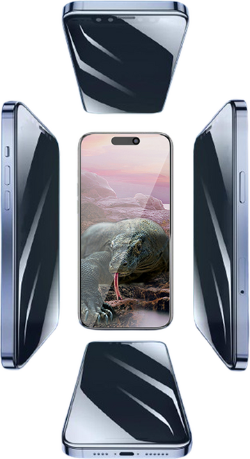 투에이비 아이폰 호환 360도 사생활보호 PRIVACY 풀커버 강화유리 2개입, 1세트