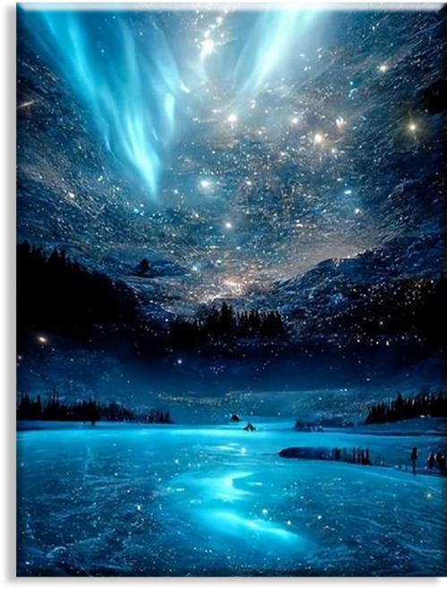 Diyee 보석십자수 캔버스형 취미 DIY세트 30x40cm, E1203 밤하늘 은하수, 1세트