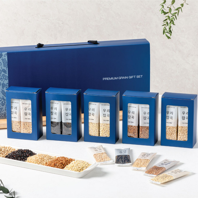 사계팜 국산 혼합잡곡 스틱잡곡 5종 50개 / 잡곡쌀 혼합곡 간편잡곡 기업 건강선물 회사 단체 명절선물 고급 잡곡 선물세트 답례품, 잡곡5종 각 10개