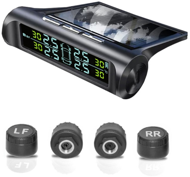도로 측면용 태양열 타이어 압력 모니터 컬러 스크린 외부 센서