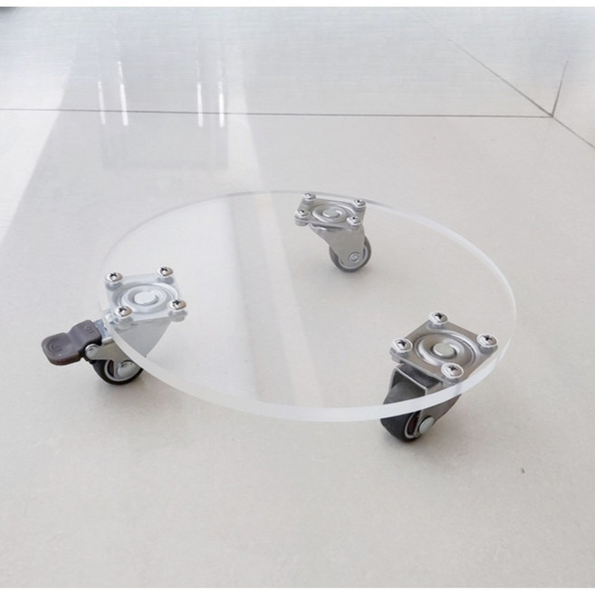 받침대 이동식 대차 프린터 공기청정기 투명 오디오 대형 거치대 아크릴 가전, 1개, 원형 직경 20x20cm 아크릴