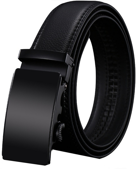 ZHWH 酷黑時尚 男士 二層牛皮 自動扣皮帶 90M017