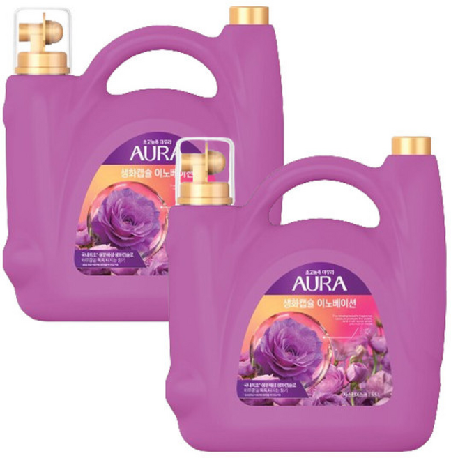아우라 생화캡슐 초고농축 대용량 섬유유연제 자스민머스크, 5.5L