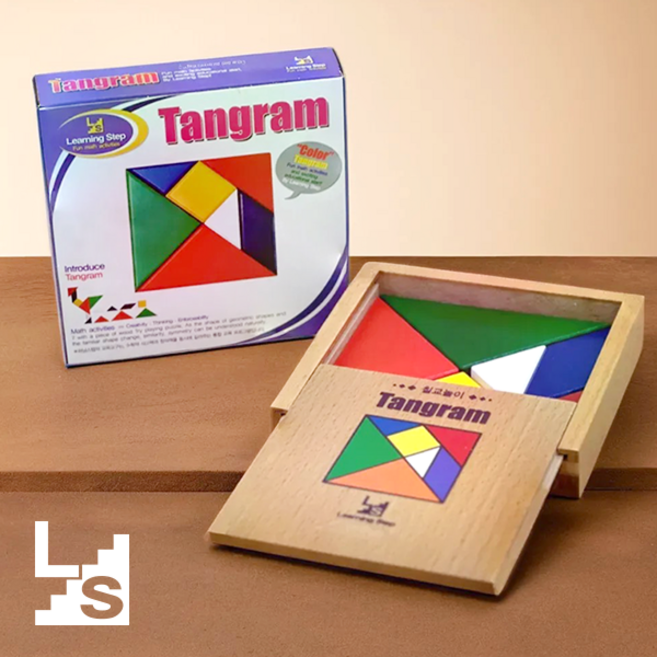 러닝스텝 칠교놀이 딜럭스 탱그램 고급 원목 보관함 가이드 미니북 증정!, 1개