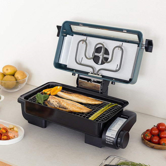 키친아트 양면그릴 생선구이기 KSJ-FG600 2종 그릴망 + 세라믹필터