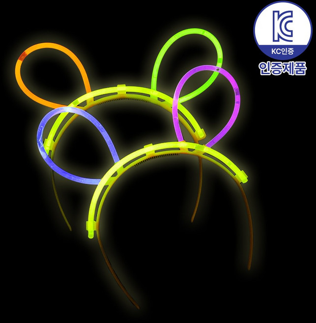 로앤제이 야광봉 야광 소품 스틱 팔찌 클럽 콘서트 축제 할로윈 파티용품, 머리띠, 1개