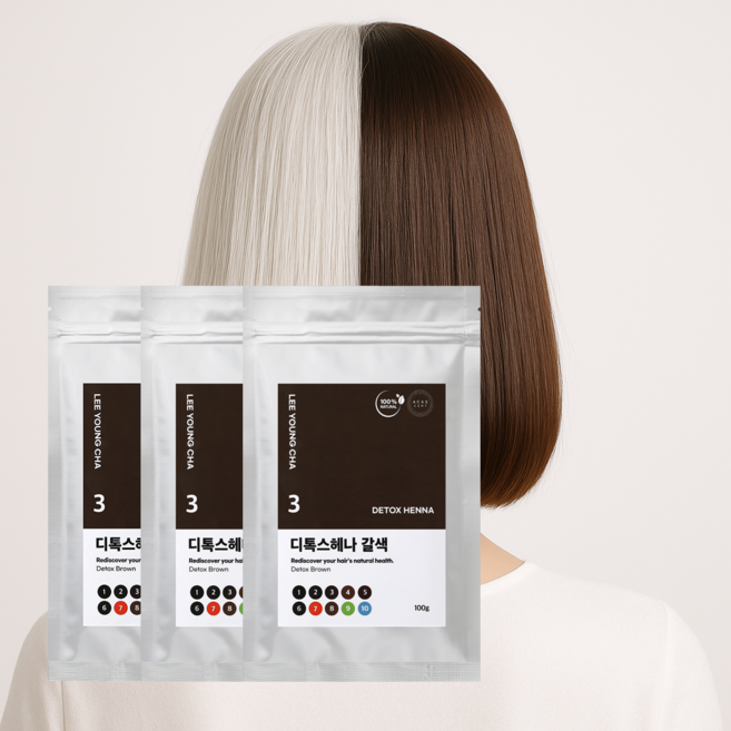 이영차 천연헤나 100g 새치 흰머리 순한 PPD없는 염색약 가루, 갈색, 3개