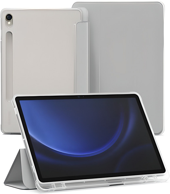 신지모루 클리어 펜슬 수납 태블릿PC 케이스, 웜 그레이, 1개