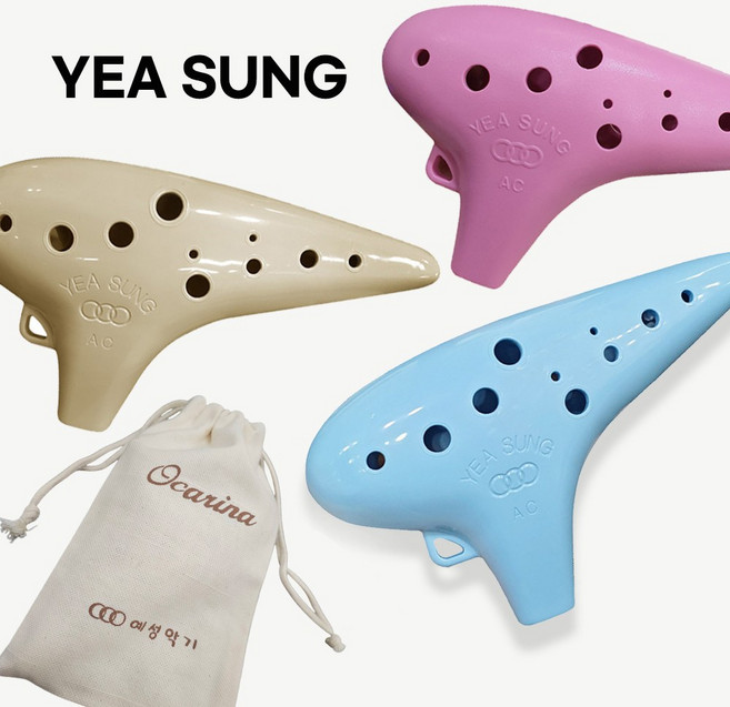 무독성 국산 예성 오카리나 플라밍 알토C 일반 초등학생용 취미용 기본사이즈, 아이보리(유광), 1개