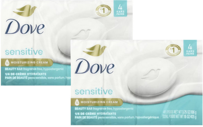 미국산 도브 센서티브 스킨 바 비누 106g, 8개입
