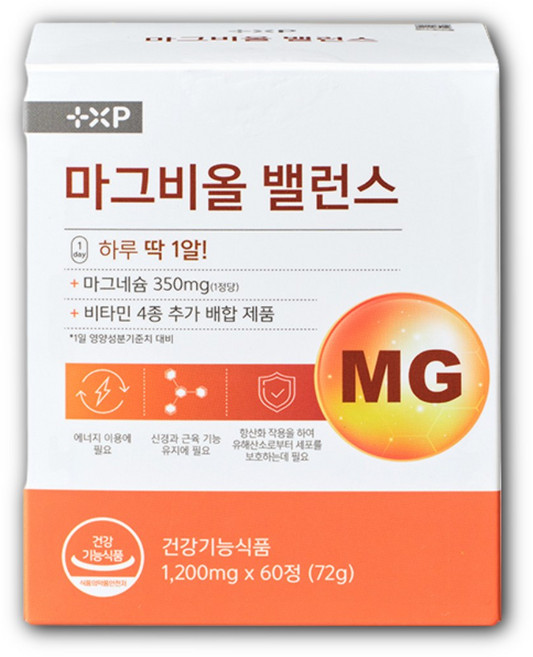마그비올 밸런스 스피드 한 흡수 신경 근육이완 글루콘산 젖산 마그네슘350 영양제, 1개, 60정