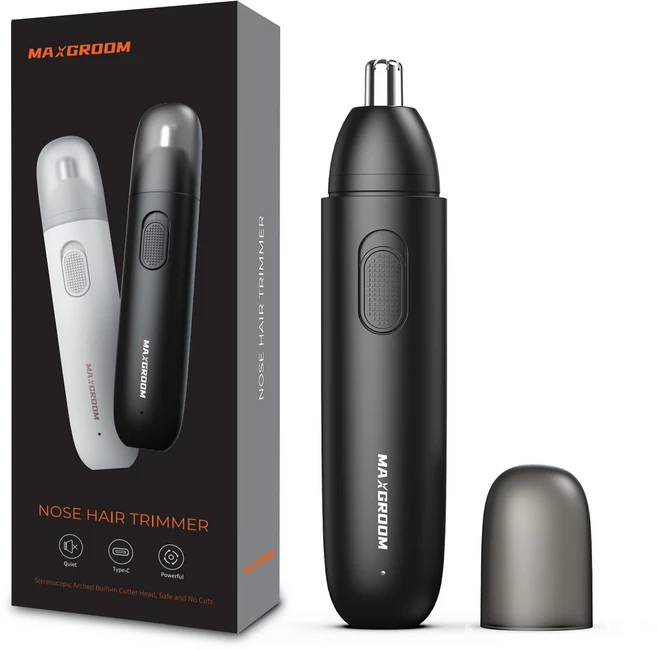 MAXGROOM USB 충전식 전기 코 머리 깎기 여성용 빨 수있는 머리 코 머리 트리머 남성과 여성을위한, 01 Black