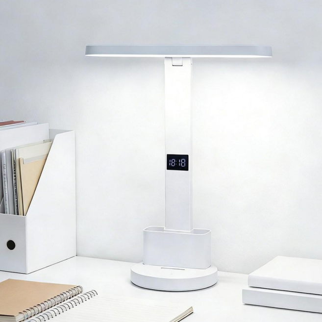 아우리넥스 LED 블루라이트 차단 와이드 학습 독서용 스탠드, 화이트