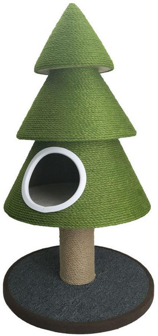 나무모양 캣타워 고양이 스크래치 하우스 크리스마스트리, 그린