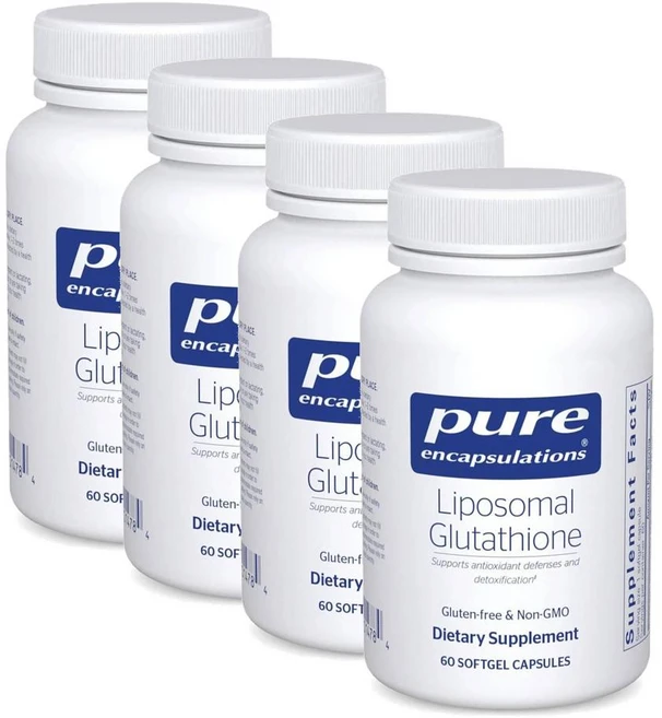 퓨어인캡슐레이션 리포좀 글루타티온 소프트젤 Pure Encapsulations Liposomal Glutathione, 60정, 4개 - 쿠팡