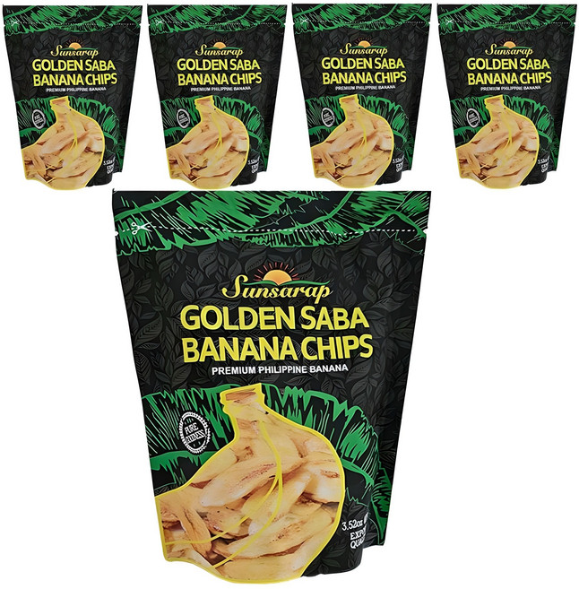 sunsarap 골든 사바 바나나칩, 100g, 5개