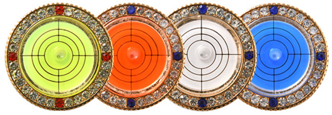 골프 퍼팅 수평계 볼마커 금장 퍼팅라이 방향 경사 측정, 엘로우