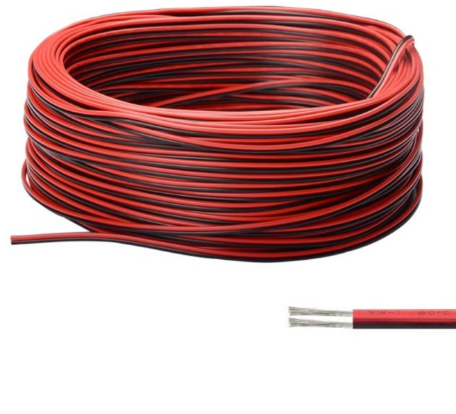 20 미터 2PIN 전선 주석 도금 구리 PVC 단색 LED 스트립 조명 연장 와이어 22AWG에 대 한 빨간색 검정색 케, 01 22에이디지, 01 10미터