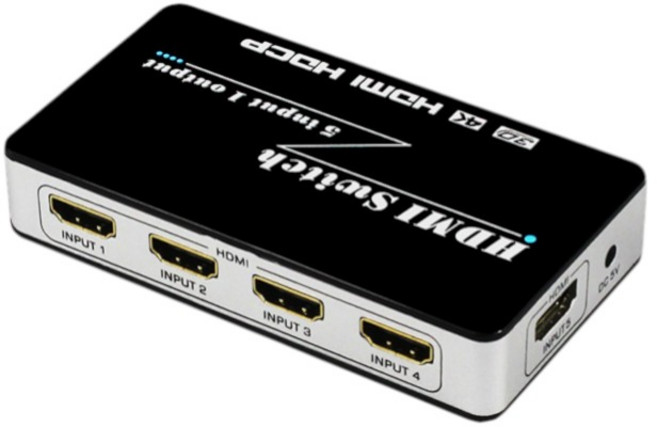 HDMI切換器5X1 HDMI2.0 4K60Hz IR遙控, 1個, 40-213-01