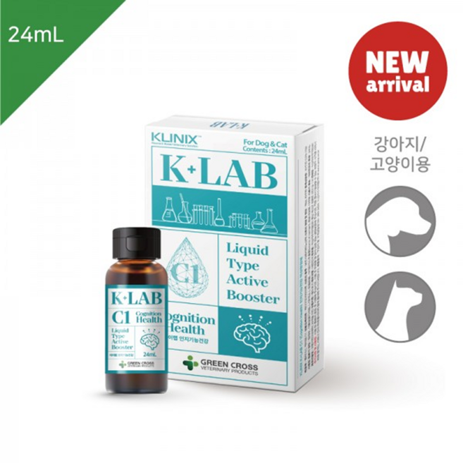 강아지 고양이 겸용 반려동물 인지기능건강 액상영양제 케이랩 C1 인지기능건강, 1개, 뇌/인지, 24ml