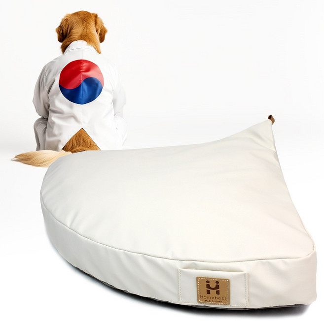 개모찌 국내생산 알러지케어 방수 반려동물 방석, 부채꼴, 크림, 1개