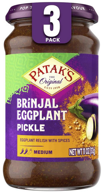Patak's 가지 피클 (중간 매운맛) 3팩, 3개