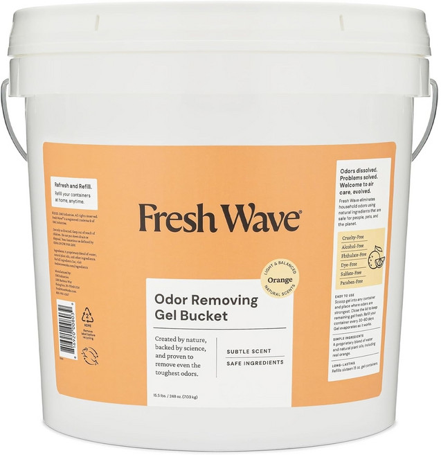 미국직구 Fresh Wave 레몬 탈취 젤 15oz×2팩 (30–60일 지속), 오렌지, 7온스(3팩)