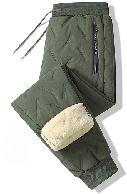 NEW SPORT 男女款大尺碼加絨加厚保暖長褲 防風防水刷毛運動褲 束口設計