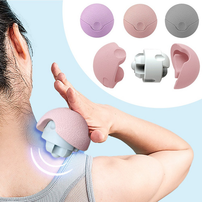 깔끔더하기 마사지볼 원형 지압 롤링 핸드마사지기, 베이비핑크, 1개