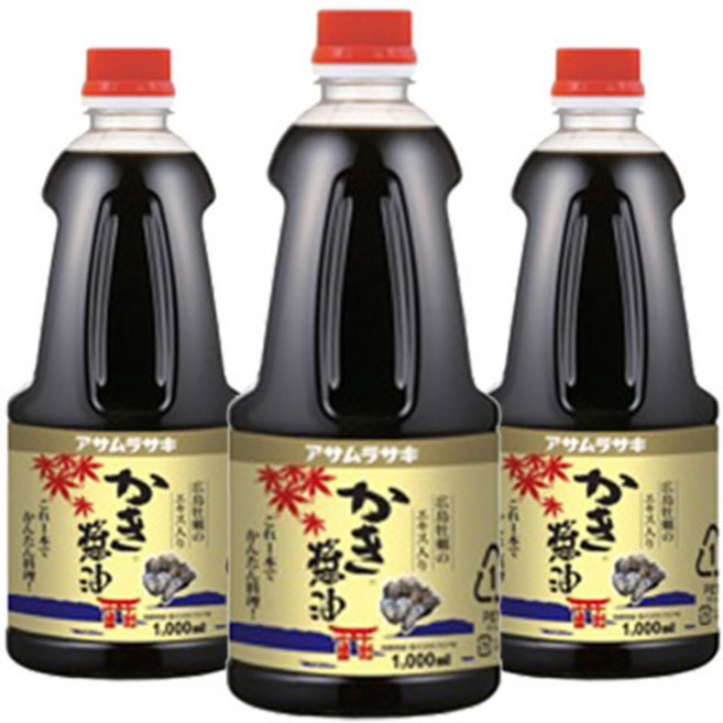 아사무라사키 굴 간장, 3개, 1L