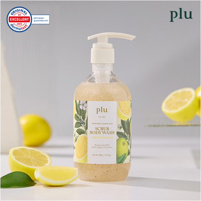 [플루] [단품] 슈퍼 비타 스파 스크럽 바디워시 레몬그린티 500g, 1개