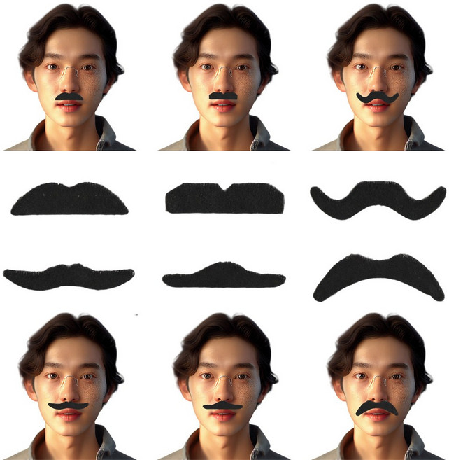 보람찬하루 할로윈 파티 붙이는 가짜 수염 세트, 1장