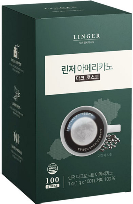 린저 아메리카노 다크 로스트 100T, 1개, 100개입, 1g
