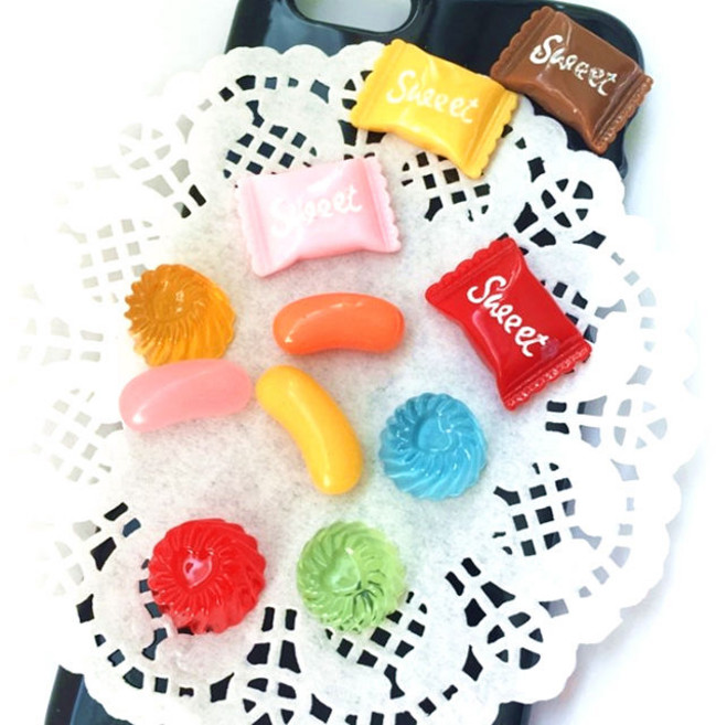 (5pcs)봉지캔디스위츠데코덴 탑꾸포꾸재료파츠, 투명푸딩, (PL74-2)연두색(5개묶음), 1개